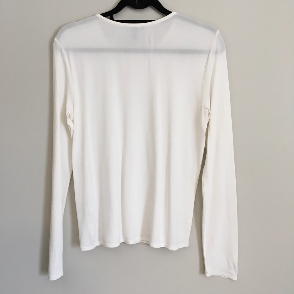 ❌SOLD❌ Eileen Fisher 100% silk white long sleeve - Picture 5 of 6